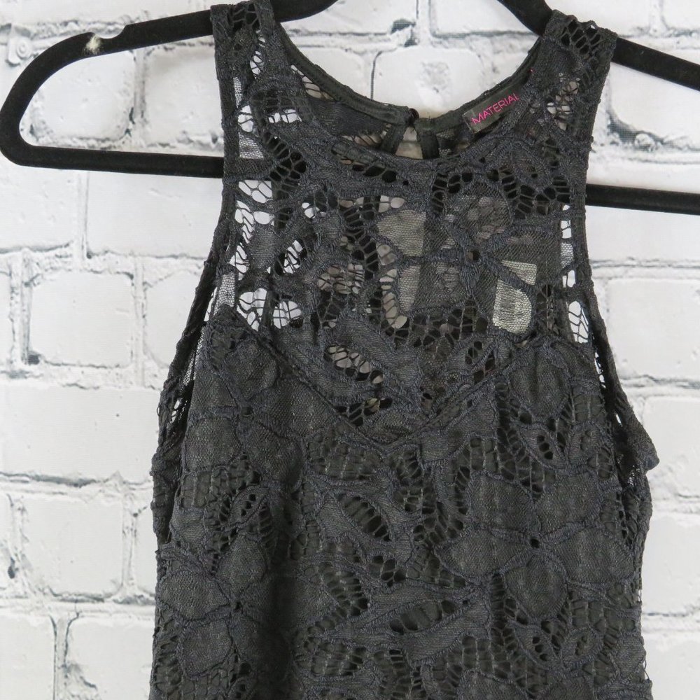 NWT-Women's Lace Illusion Cocktail Dress-Black - Picture 3 of 7